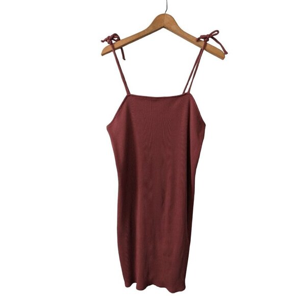 Ribbed Neutral Y2K Spaghetti Strap Slip Dress Size XXL - Picture 1 of 6